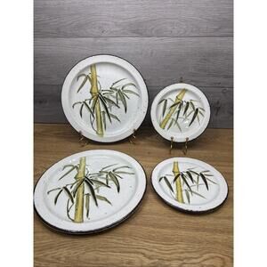 Wedgwood Midwinter Stonehenge Rangoon 10.5" Dinner Plate & 7” Bread Plate ~4 Pc
